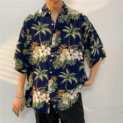New Men's Casual Large Size Beach Vacation Hawaiian Print Shirt