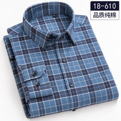 Men's 100% Cotton Long Sleeve Plaid Shirt