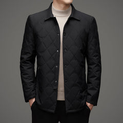 Men's plaid lapel cotton jacket