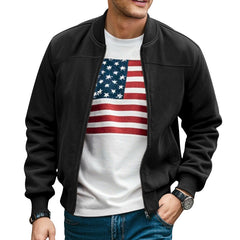 Men's Suede Stand Collar Slim Casual Jacket