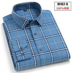 New Men's Fashion Plaid Cotton Brushed Business Casual Shirt