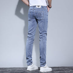 Men's New High-end Fashion Embroidered Stretch Jeans