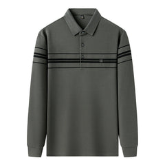 2024 Men's High-end Business Jacquard Striped Polo Shirt