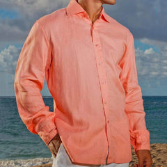 Men's Solid Color Breathable and Comfortable Business Casual Long-sleeved Shirt