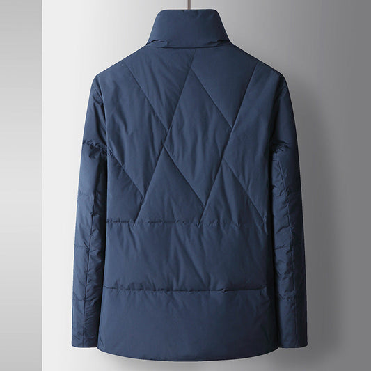 Men's Thickened Casual White Duck Down Stand Collar Warm Down Jacket