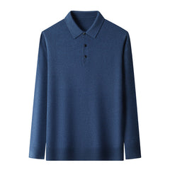 Men's Winter Pure Wool Lapel Thickened Casual Warm Sweater