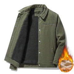 Corduroy cotton loose plus velvet thickened jacket
