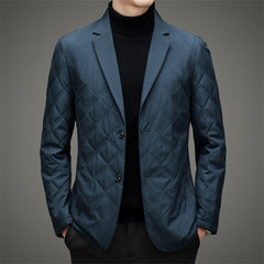 Men's Silk Suit Casual Quilted Jacket