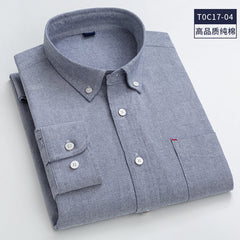 100% Cotton Plaid Striped Solid Color Long-sleeved Shirts