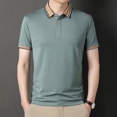 New loose solid color polo shirt