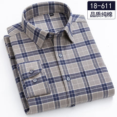 Men's 100% Cotton Long Sleeve Plaid Shirt