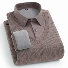 Men's Thickened Plush Two-Piece Warm Shirt