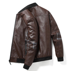 New Men's High Quality Stand Collar Leather Jackets