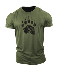 Fashionable Bear Paw Print Crew Neck T-shirt