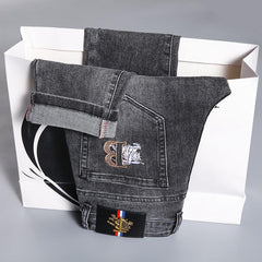Embroidered high-end stretch jeans