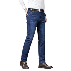 stretch straight-leg baggy jeans