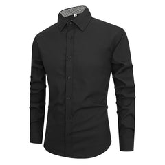 Men's Solid Color Warm Casual Simple Business Shirt