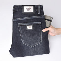 Autumn and winter thick high-end straight loose jeans