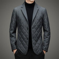 Men's Silk Suit Casual Quilted Jacket