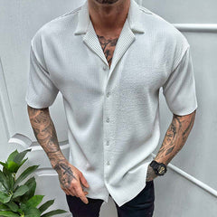 2023 Summer Solid Color Short-sleeved Casual Shirt
