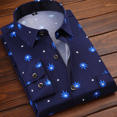 Pure cotton men's printed shirt