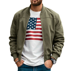 Men's Suede Stand Collar Slim Casual Jacket