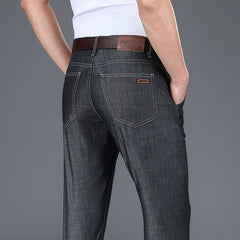 High Waist Relaxed Breathable Straight-Leg Jeans