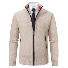 2023 New Autumn and Winter Men's Knitted Sweater Zipper Jacket