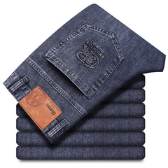 Men's High-end Elastic Anti-wrinkle Skin-friendly Soft Jeans