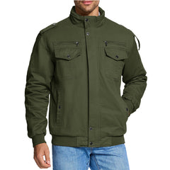 Men's New Stand Collar Casual Workwear Cotton Jacket