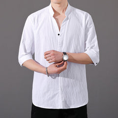 Men's Large Size Loose Linen Shirt