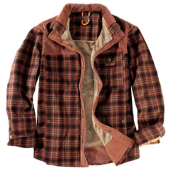 Winter Warm Cotton Plus Fleece Large Size Plaid Shirt