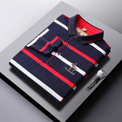 Men's Business Classic Striped Long-sleeved POLO Shirt