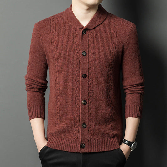 Men's New Jacquard Thickened Wool Sweater