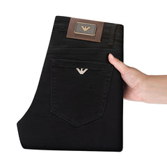 Autumn and winter thick stretch casual jeans
