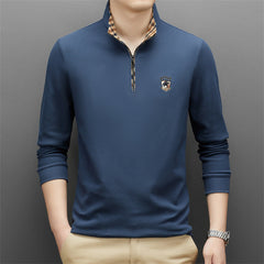 Men's Fashion Zipper Cotton Polo Shirt