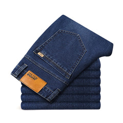 stretch straight-leg baggy jeans