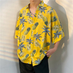 New Men's Casual Large Size Beach Vacation Hawaiian Print Shirt