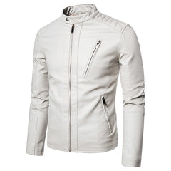 2023 Men's Fashion Slim Leather Biker Jacket