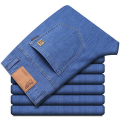 Loose straight stretch business casual jeans