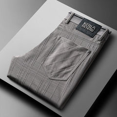 Plaid new high quality breathable straight all-match trousers