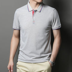 Men's lapel casual embroidered polo shirt
