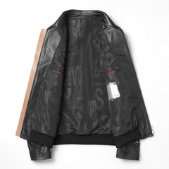 Men's Lapel Casual Leather Jacket