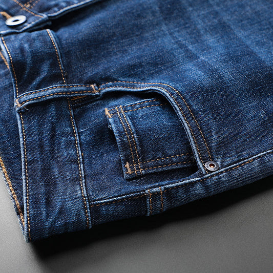 Men's Mulberry Silk Business High-end Loose Straight Stretch Jeans