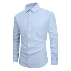 Men's Solid Color Warm Casual Simple Business Shirt