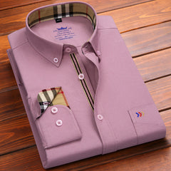 100% Cotton Men's Casual Plaid Long-sleeved Shirt