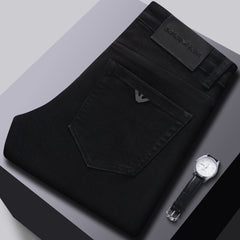 Autumn and winter thick stretch casual jeans