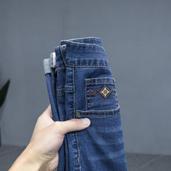 Men's Straight Elastic Slim Fit High-end Business Casual Jeans