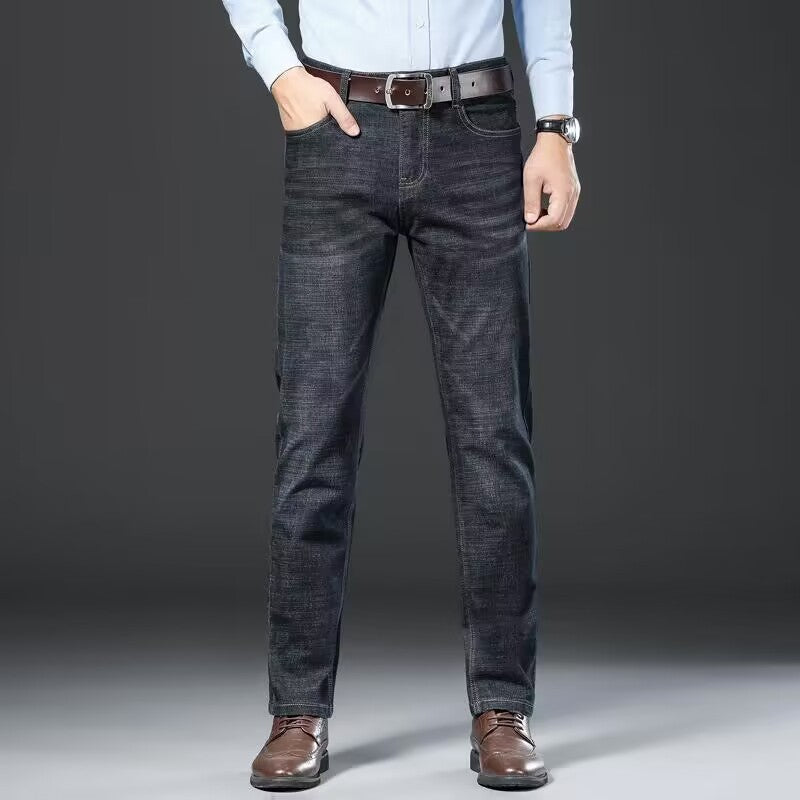 Men's Simple No-iron Cotton Casual Straight Jeans