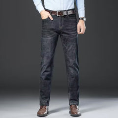 Men's Simple No-iron Cotton Casual Straight Jeans